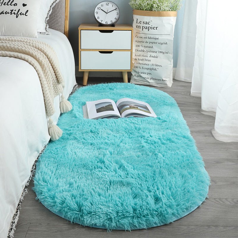 Oval Bedside Silk Wool Bedroom Sofa And Coffee Table Mat - Hearth & Lume
