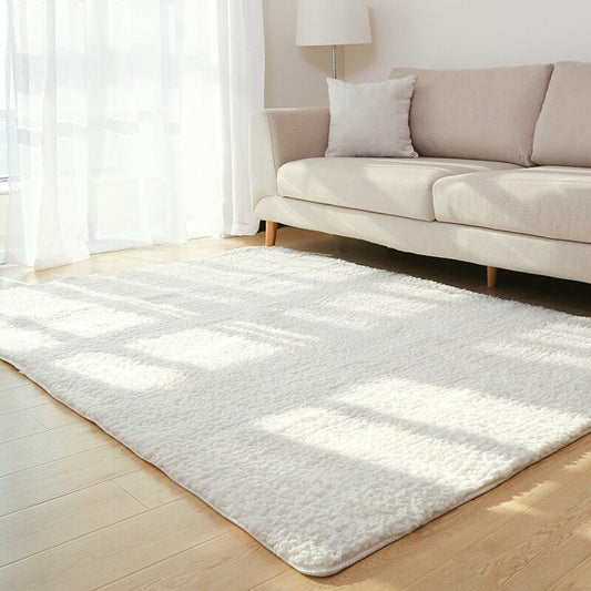 Living Room Rug Area Solid Carpet Fluffy Soft Home Decor White Plush Carpet - Hearth & Lume