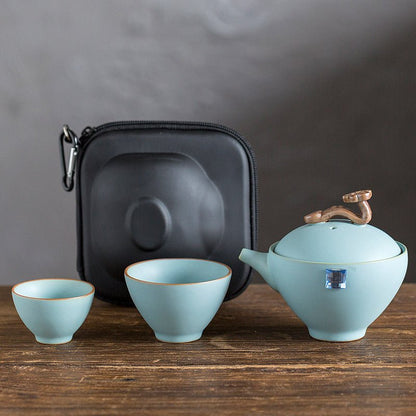 Convenient travel tea set 2 cups per pot - Hearth & Lume