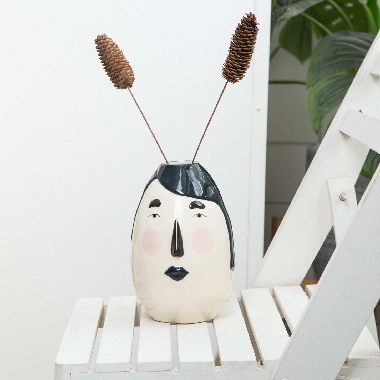 Ceramic Art Face Vase Living Room - Hearth & Lume