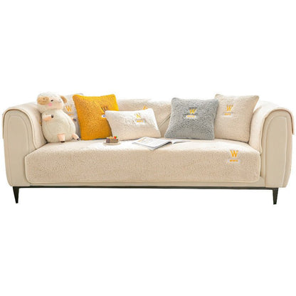 Thickened Fleece Non - slip Lambswool Sofa Cushion - Hearth & Lume