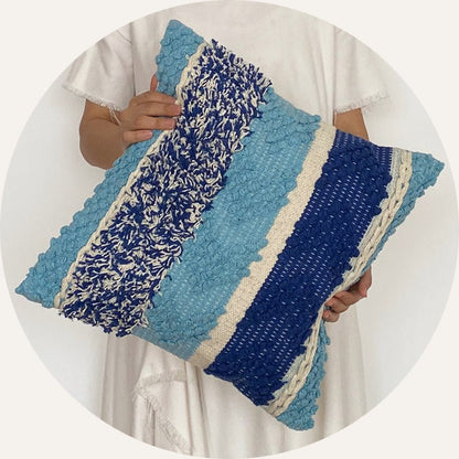 Handwoven Throw Pillow Cover With Tassel Beige Retro - Hearth & Lume