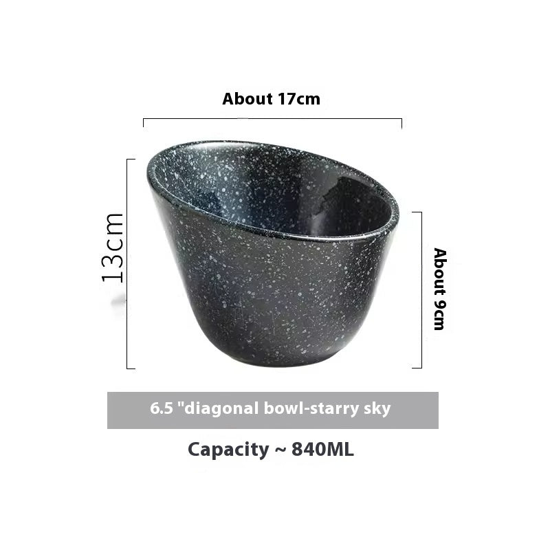 Household Salad Fruit Retro Creative Ceramic Oblique Bowl - Hearth & Lume