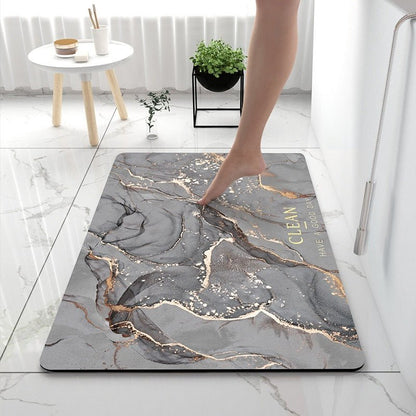 Bathroom Diatom Mud Absorbent Pad Household Marbling Washable - Hearth & Lume
