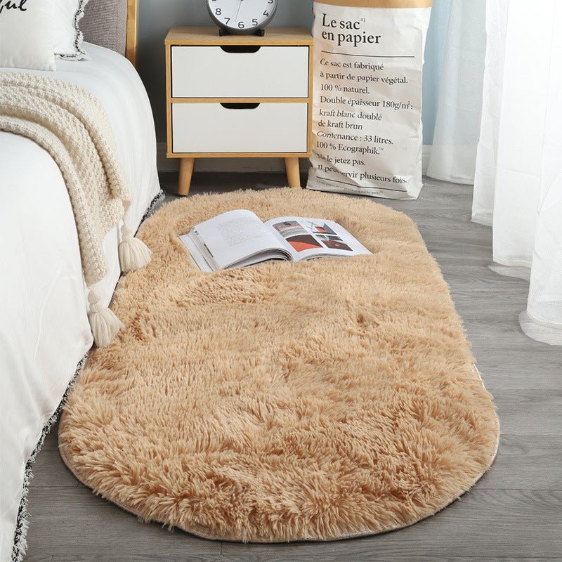 Oval Bedside Silk Wool Bedroom Sofa And Coffee Table Mat - Hearth & Lume