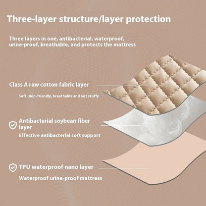 Antibacterial Soybean Quilted Fitted Sheet Water - proof Mattress - Hearth & Lume