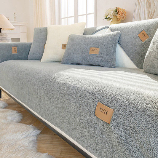 Thickened Fleece Non - slip Lambswool Sofa Cushion - Hearth & Lume