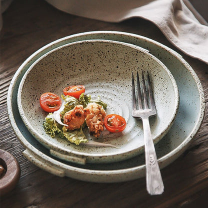 Japanese Binaural Plate Handmade Stoneware Cutlery Set - Hearth & Lume