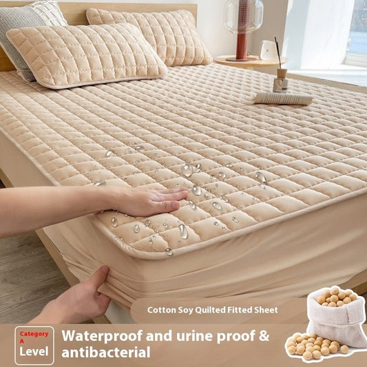 Antibacterial Soybean Quilted Fitted Sheet Water - proof Mattress - Hearth & Lume