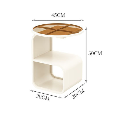 Simple Modern Round Tempered Glass Sofa Side Table - Hearth & Lume
