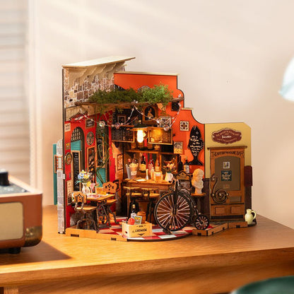 Rolife DIY Mini Bar Dollhouse Kit - 3D Puzzle Cheers Pub & Book Nook - Hearth & Lume