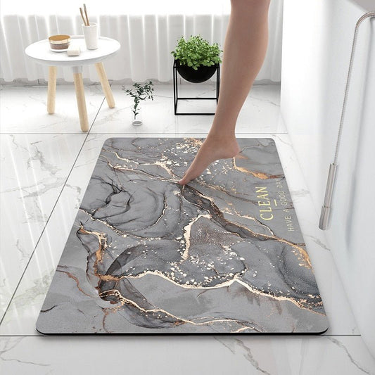 Bathroom Diatom Mud Absorbent Pad Household Marbling Washable - Hearth & Lume