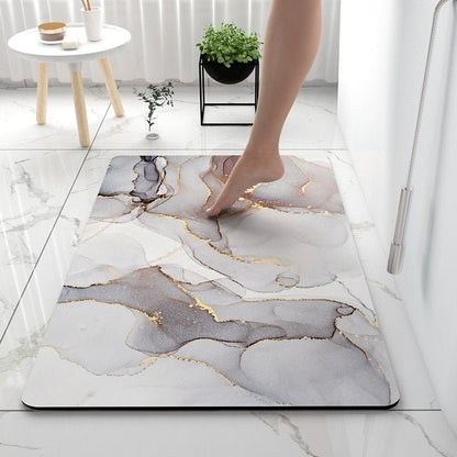Bathroom Diatom Mud Absorbent Pad Household Marbling Washable - Hearth & Lume