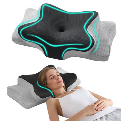 Memory Cotton Pillow Cervical Support Does Not Collapse - Hearth & Lume