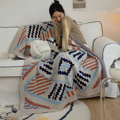 Bohemian Style Sofa Blanket Bay Window Knitted - Hearth & Lume
