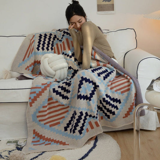 Bohemian Style Sofa Blanket Bay Window Knitted - Hearth & Lume