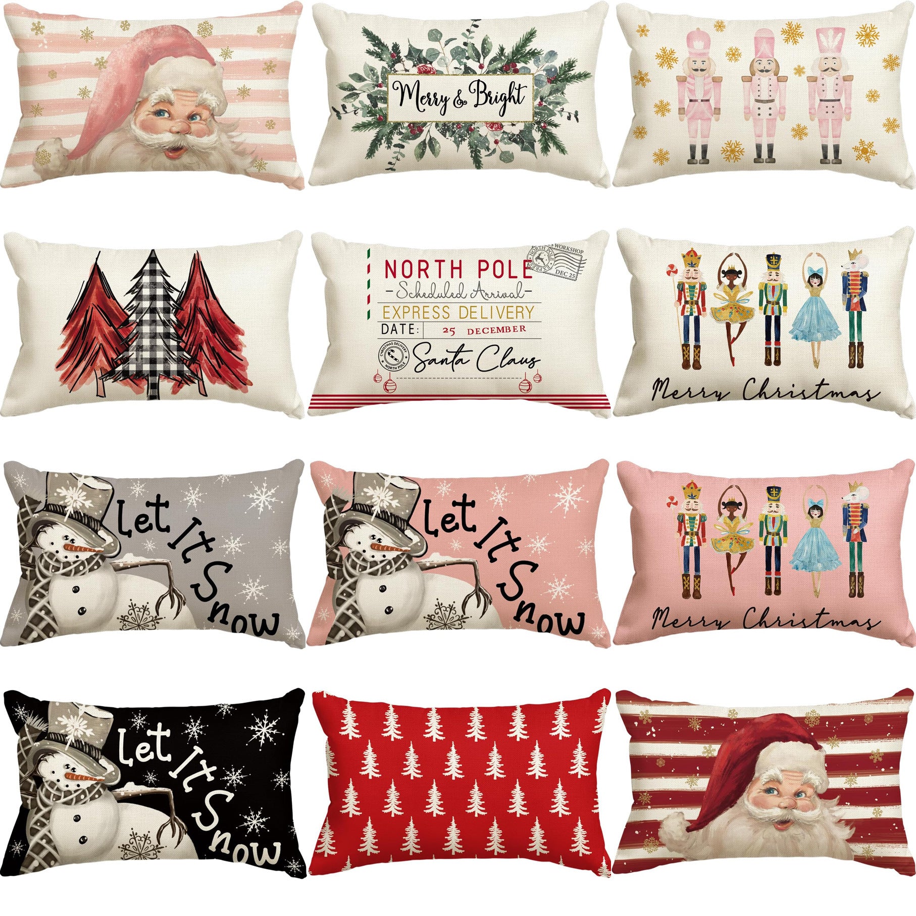 Christmas Simple Linen Pillow Cover Home Sofa Decoration - Hearth & Lume