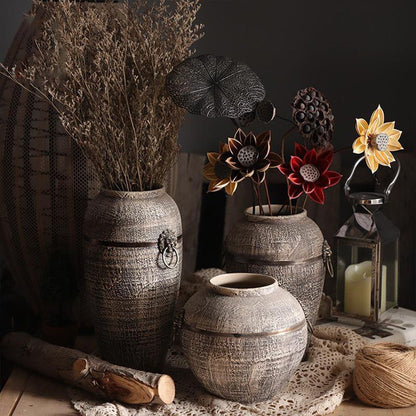 Simple Modern Retro Ceramic Dried Flower Vase - Hearth & Lume