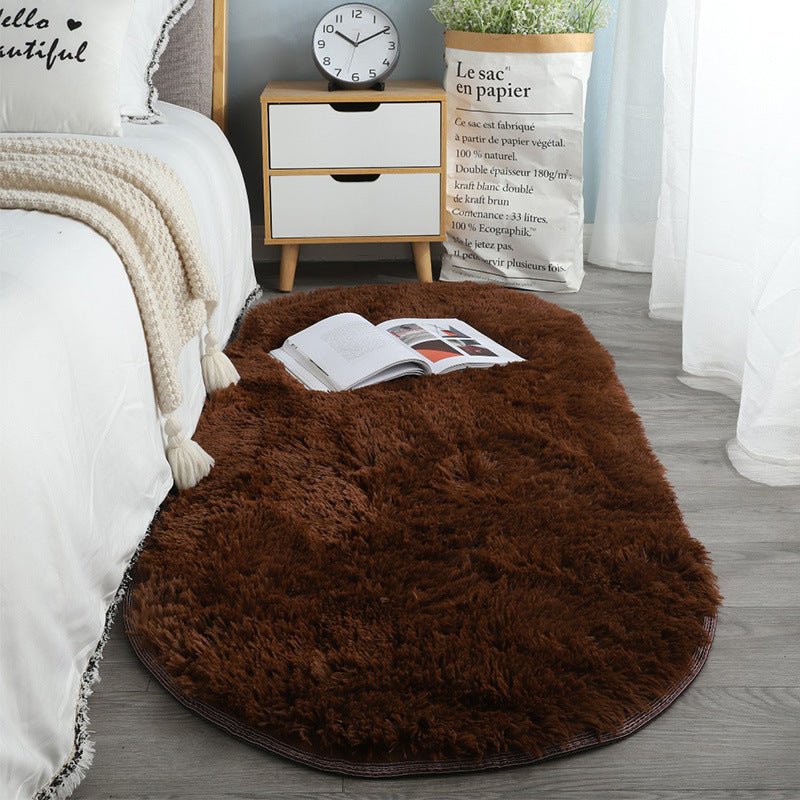 Oval Bedside Silk Wool Bedroom Sofa And Coffee Table Mat - Hearth & Lume