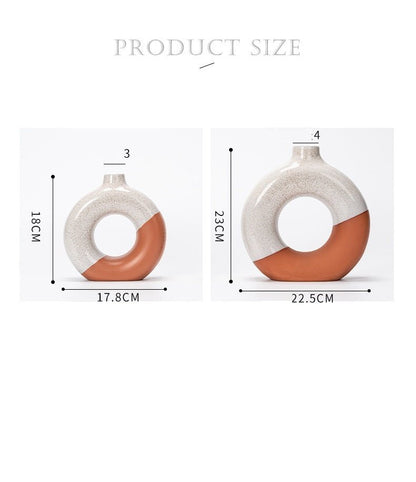 Laterite Half Glazed Round Ceramic Vase Office Desktop Soft Board Room Window - Hearth & Lume