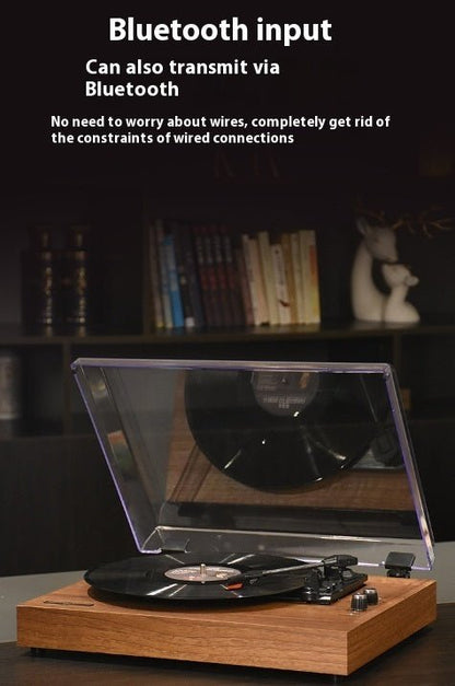 Vinyl Record Player Retro Bluetooth Audio Integrated Old - fashioned Phonograph - Hearth & Lume