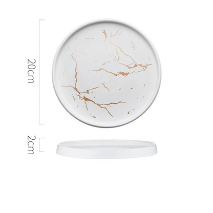 Nordic Style Marble Plate Household Ceramic Dish - Hearth & Lume