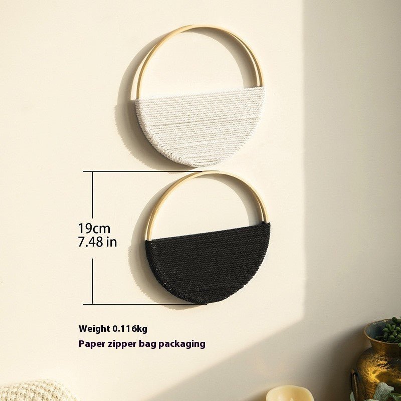 Bohemian Two Tone Bamboo Ring Hand Woven Wall Hanging - Hearth & Lume