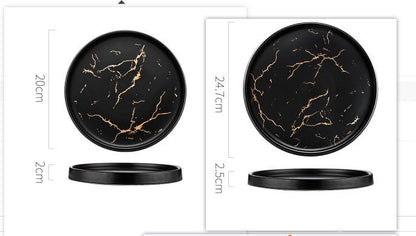 Nordic Style Marble Plate Household Ceramic Dish - Hearth & Lume