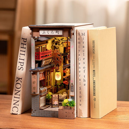 ROBOTIME DIY Book Nook Kit - Sakura Wine Alley With LED Lights - Hearth & Lume