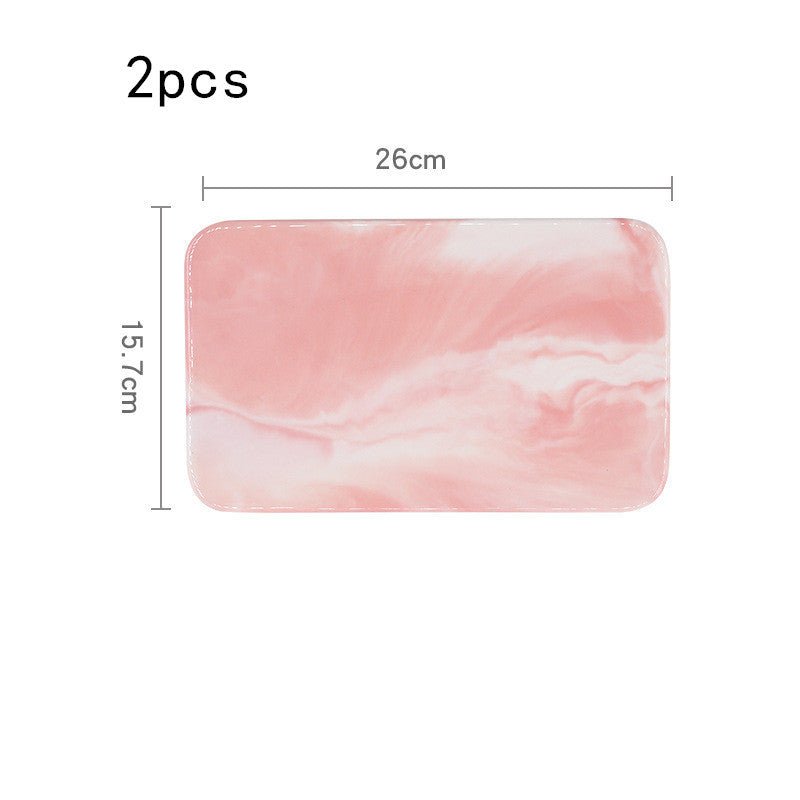 Nordic Simple Marbled Ceramic Tray - Hearth & Lume