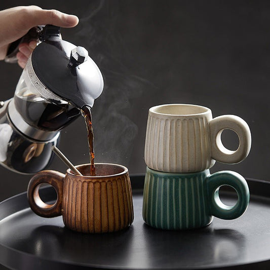 Stoneware Coffee Cup Creative Handmade Retro - Hearth & Lume