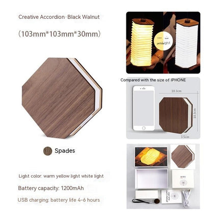 Creative Gift Led Portable Retro Lamp Usb Rechargeable Wooden Lamp - Hearth & Lume