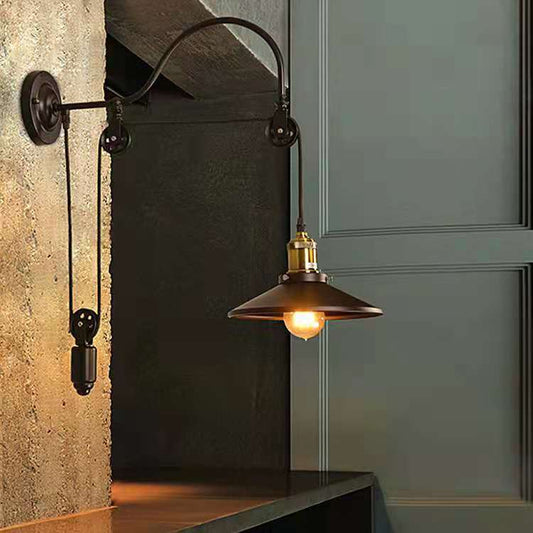 Aisle Wrought Iron Bedside Decoration Retro Industrial Style Wall Lamp - Hearth & Lume