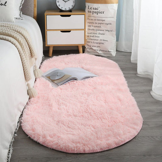 Oval Bedside Silk Wool Bedroom Sofa And Coffee Table Mat - Hearth & Lume