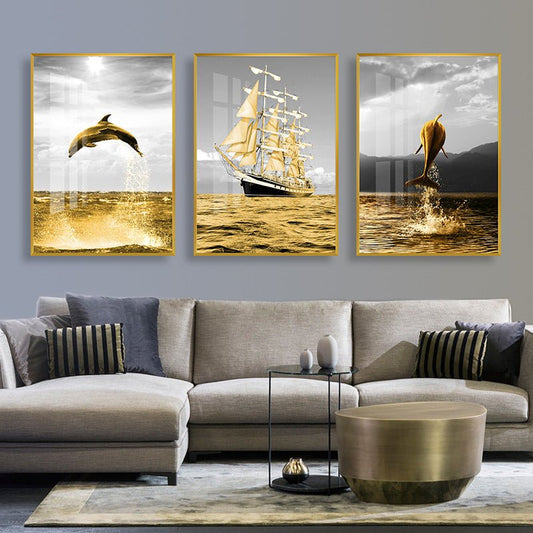 Abstract living room painting - Hearth & Lume