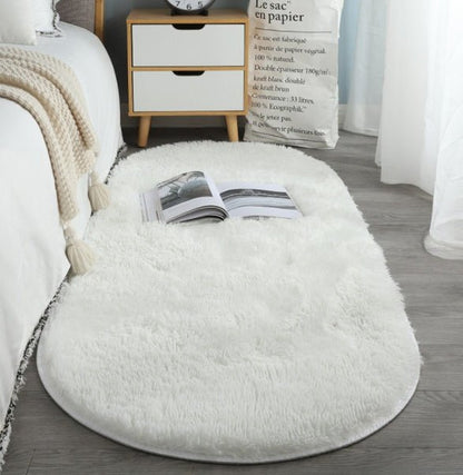 Oval Bedside Silk Wool Bedroom Sofa And Coffee Table Mat - Hearth & Lume