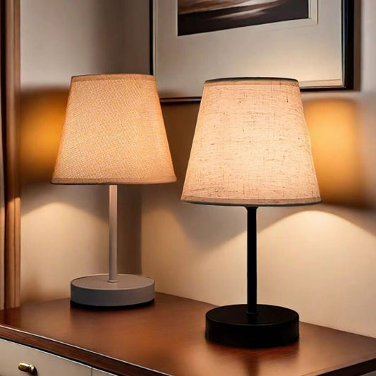 Solid Wood Fabric Iron Lamp Bedroom Bedside Lamp - Hearth & Lume