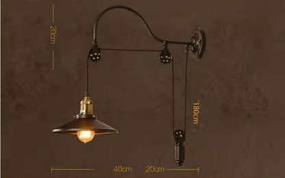 Aisle Wrought Iron Bedside Decoration Retro Industrial Style Wall Lamp - Hearth & Lume