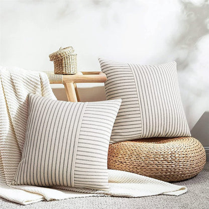 Modern Decorative Striped Canvas Pillow Cover Home Home Sofa Bedroom Cushion - Hearth & Lume