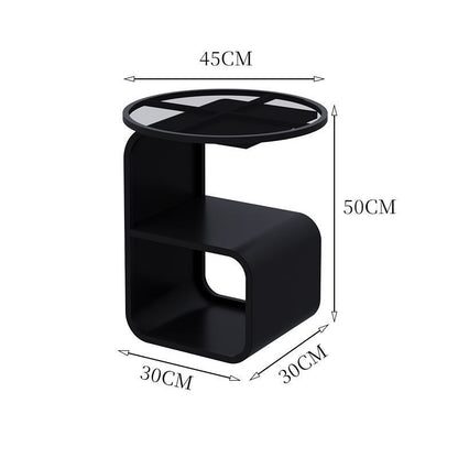 Simple Modern Round Tempered Glass Sofa Side Table - Hearth & Lume