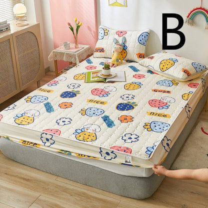 Padded Bed Sheet One - piece Waterproof Padded Non - slip Fixed Mattress Protector - Hearth & Lume
