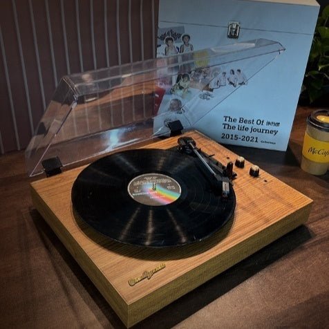 Vinyl Record Player Retro Bluetooth Audio Integrated Old - fashioned Phonograph - Hearth & Lume
