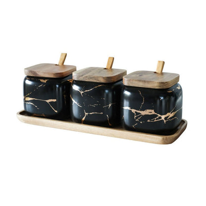 Nordic Gold Marble Jar Set - Hearth & Lume