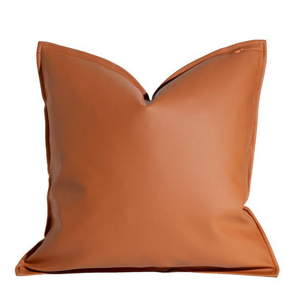 Nordic Style Solid Leather Living Room Sofa Pillow Bed Waist Support - Hearth & Lume