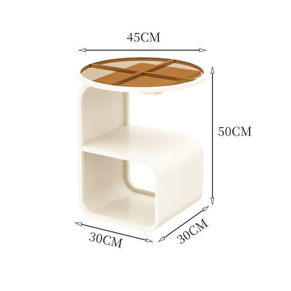 Simple Modern Round Tempered Glass Sofa Side Table - Hearth & Lume