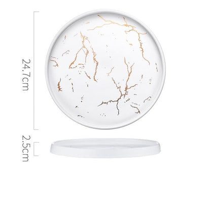 Nordic Style Marble Plate Household Ceramic Dish - Hearth & Lume