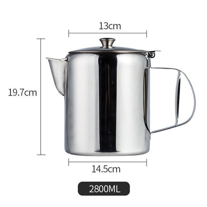 Pull teapot stainless steel coffee pot Hong Kong style milk teapot hand flush pot - Hearth & Lume