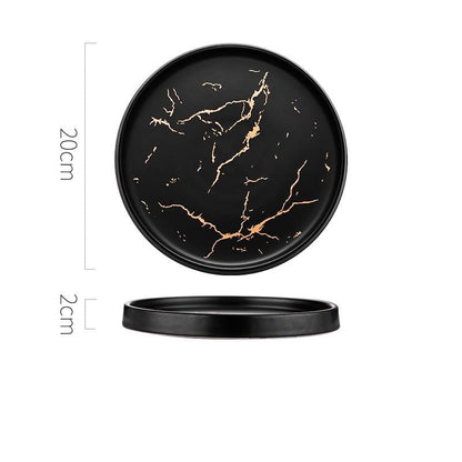Nordic Style Marble Plate Household Ceramic Dish - Hearth & Lume