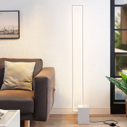 Minimalist Sand Black Floor Lamp Quadriboid Base Square Light Body - Hearth & Lume
