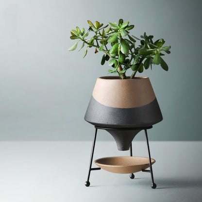 Creative Ceramic Flower Pot Nordic Iron Frame - Hearth & Lume
